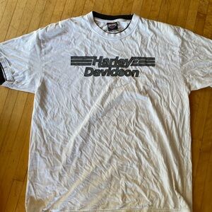 Harley-Davidson White and Black Reflective Logo Tee